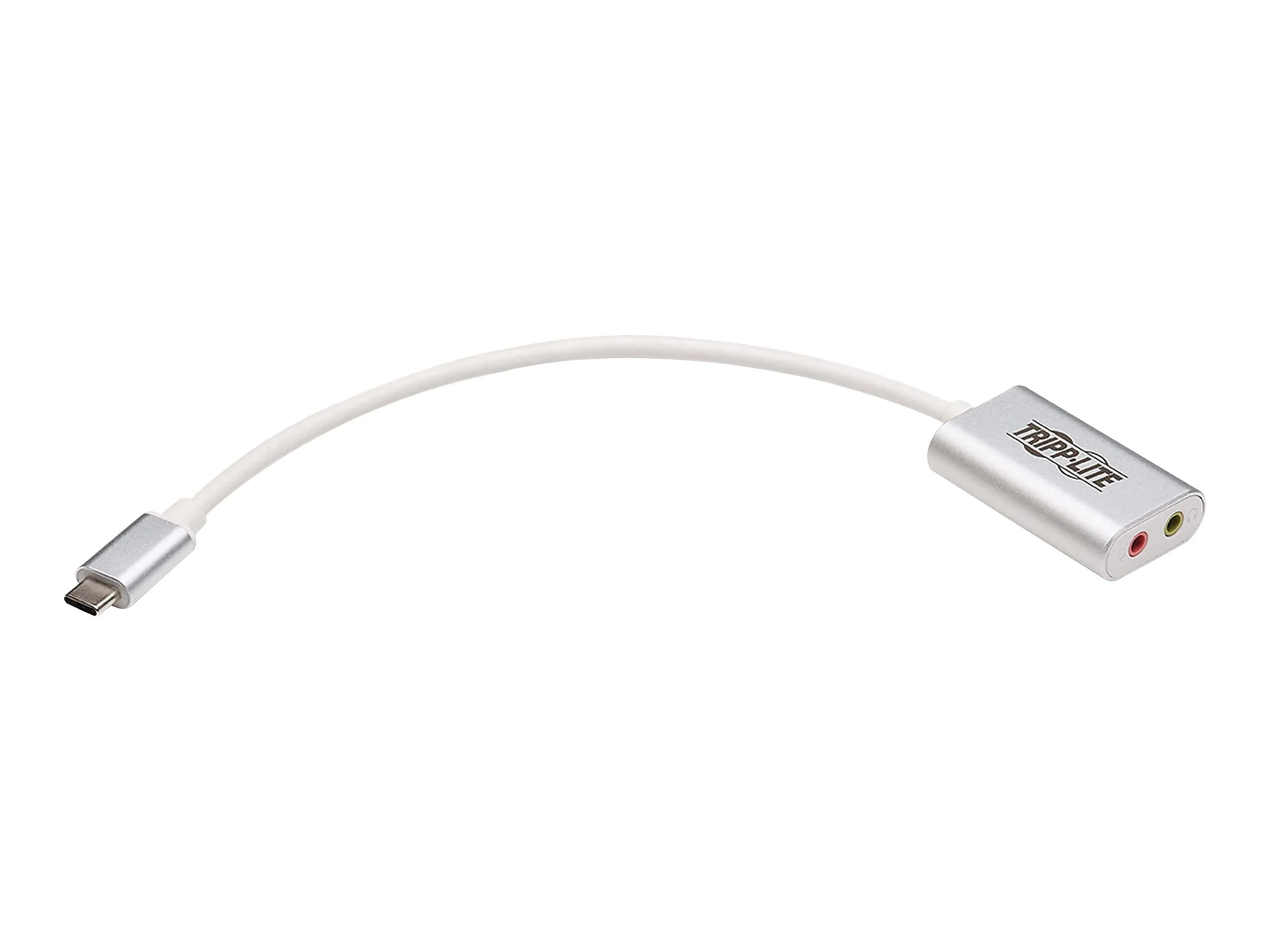 Tripp Lite USB C to 3.5mm Stero Audio Adapter for Microphone Headphones, Silver (U437-002)