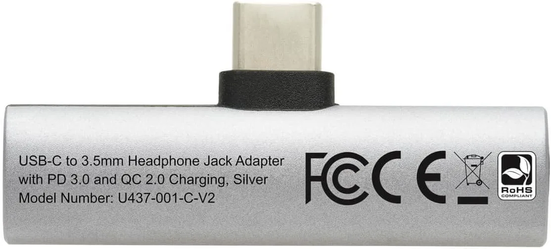 TRIPP LITE USB-C to 3.5 mm Headphone Jack Adapter - Hi-Res Audio
