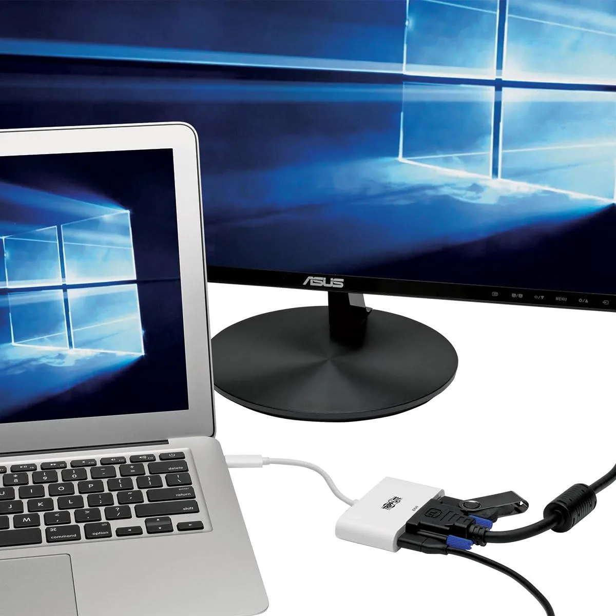 Tripp Lite USB C to DVI Multiport Video Adapter Converter 1080p w/ USB-A Hub & USB-C PD Charging Port