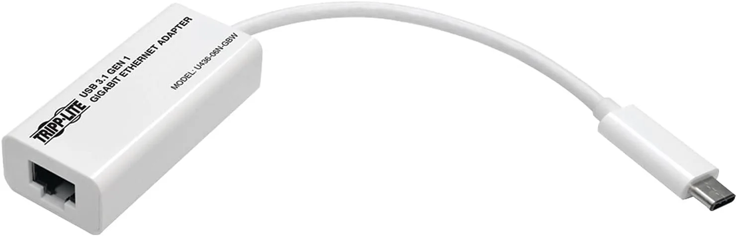 Tripp Lite USB-C to Gigabit Ethernet NIC Network Adapter 10/100/1000 Mbps White - Network adapter - USB-C 3.1