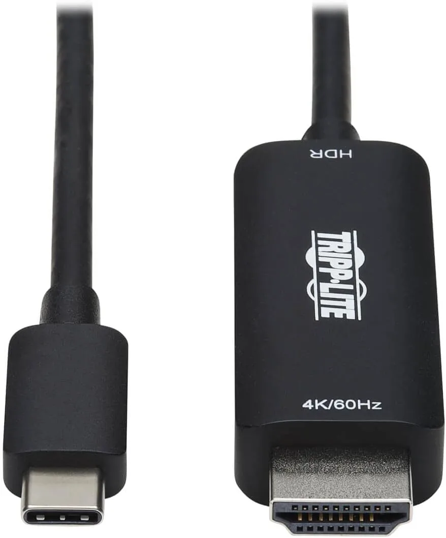 Tripp Lite USB-C to HDMI Adapter Cable, Thunderbolt 3 Compatible Cable Adapter USB C to HDMI, 4K 60 Hz, HDR, HDCP 2.2