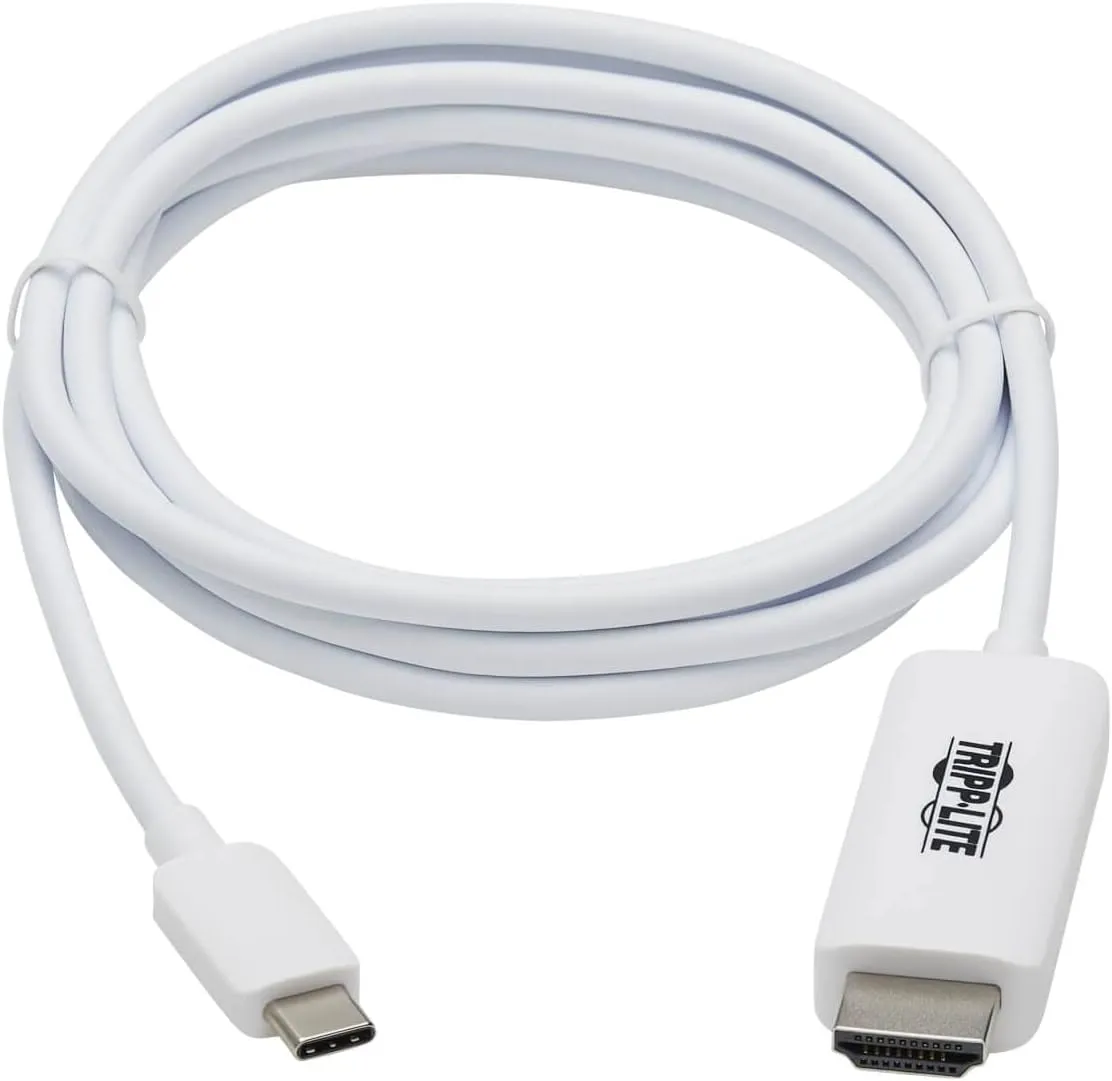 Tripp Lite USB C to HDMI Cable, Thunderbolt 3 Compatible Adapter Cable, USB-C and HDMI 4K, 4:4:4, White, M/M
