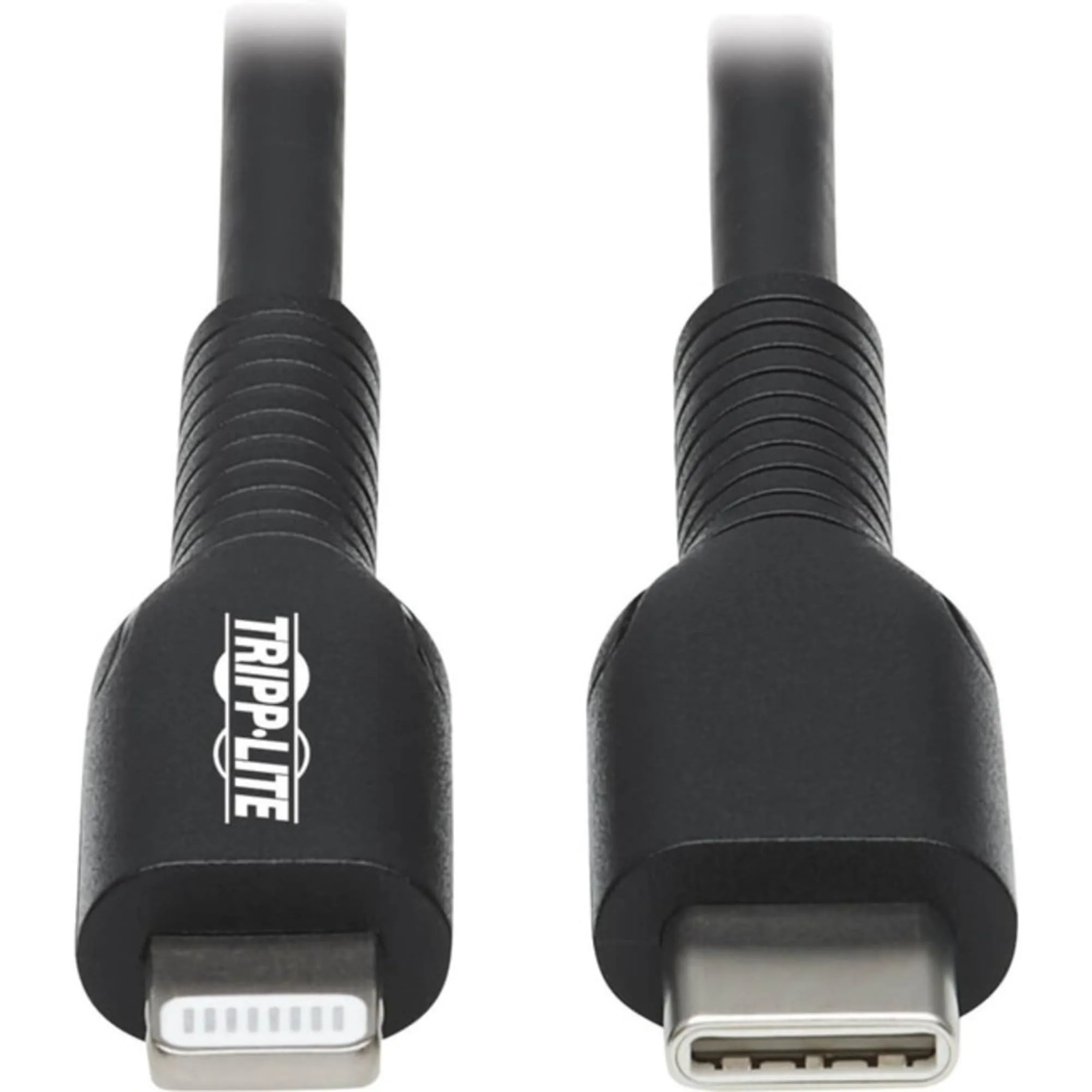 Tripp Lite USB-C to Lightning Sync/Charge Cable (M/M), MFi Certified, Black, 9.8 ft. (M102-03M-BK)