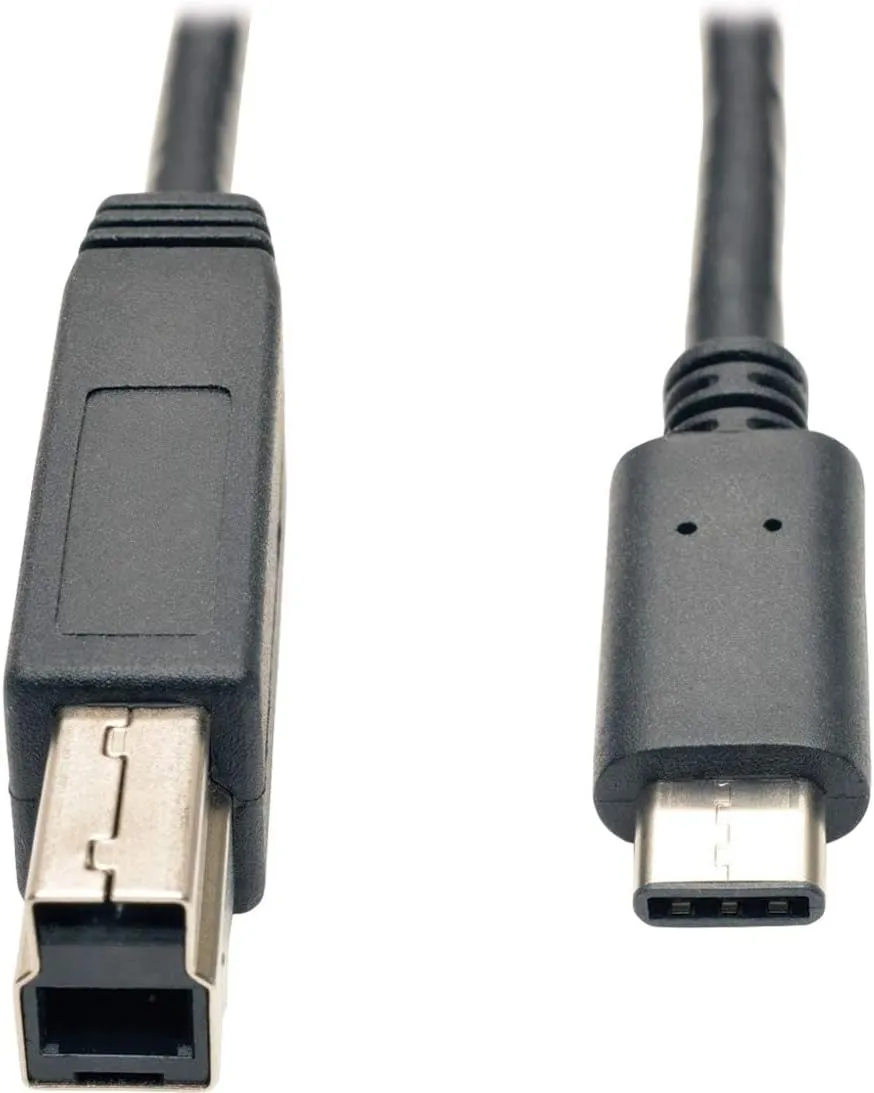 Tripp Lite 3 ft. USB 3.1 Gen 2 USB-C to USB-B Cable (M/M), USB Type-C to USB 3.0 Type-B, 10 Gbps Fast Charging (U422-003-G2)