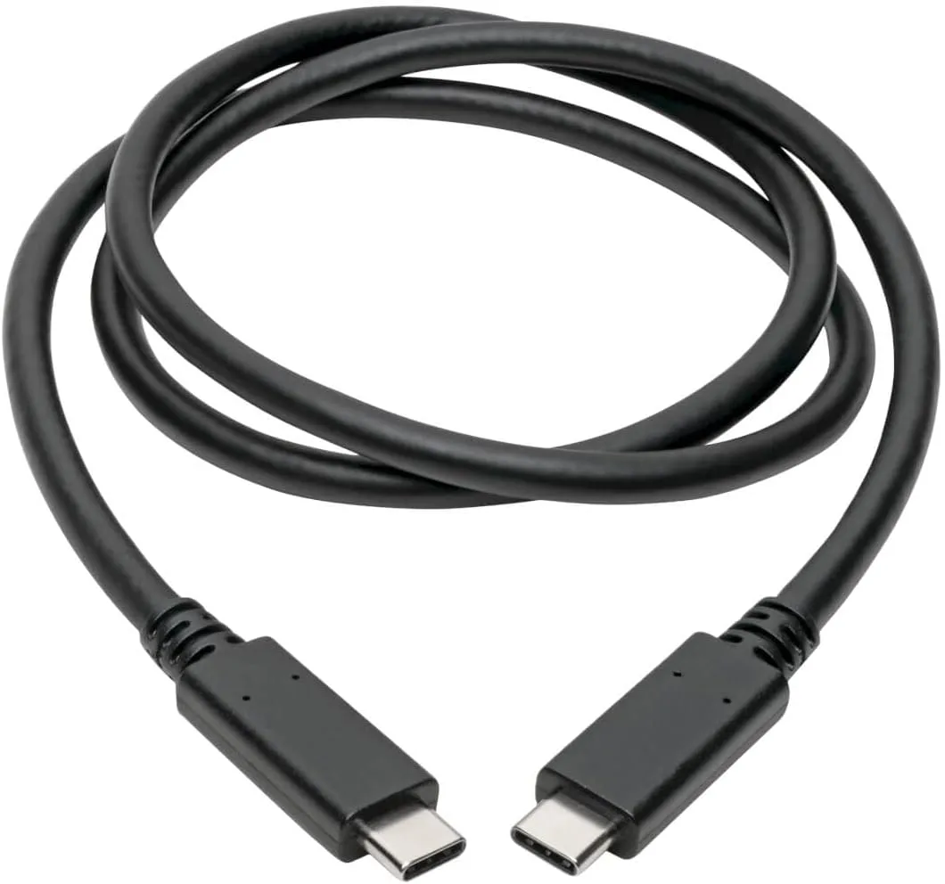 Tripp Lite USB C to USB C Cable (M/M), USB 3.1, PD Charging Cable 5A (100W), 10 Gbps, Thunderbolt 3, 3 ft (U420-C03-G2-5A)