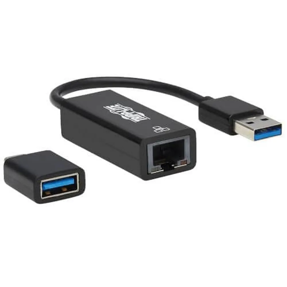 Tripp Lite USB C USB-A to RJ45 Gigabit Ethernet Network Adapter 2xM/F Black