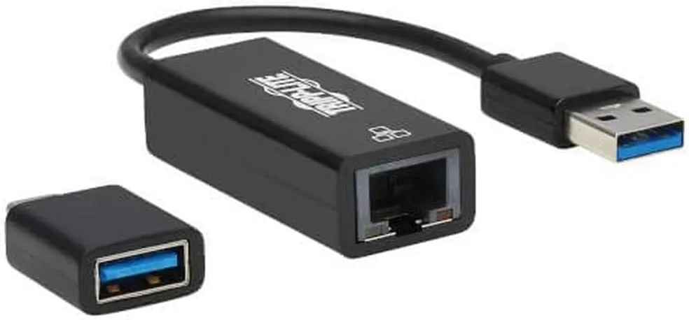 Tripp Lite USB C USB-A to RJ45 Gigabit Ethernet Network Adapter 2xM/F Black