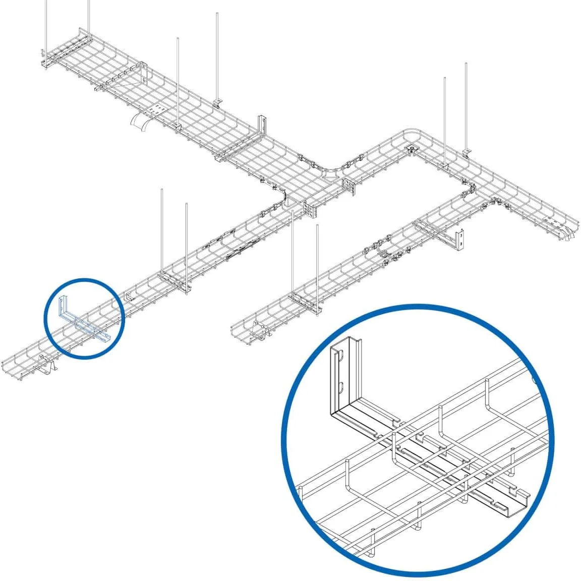 Tripp Lite Wall L Bracket, L Shaped Bracket for 150 mm and 300 mm Wire Mesh Cable Trays (SRWBWALLBRKT)