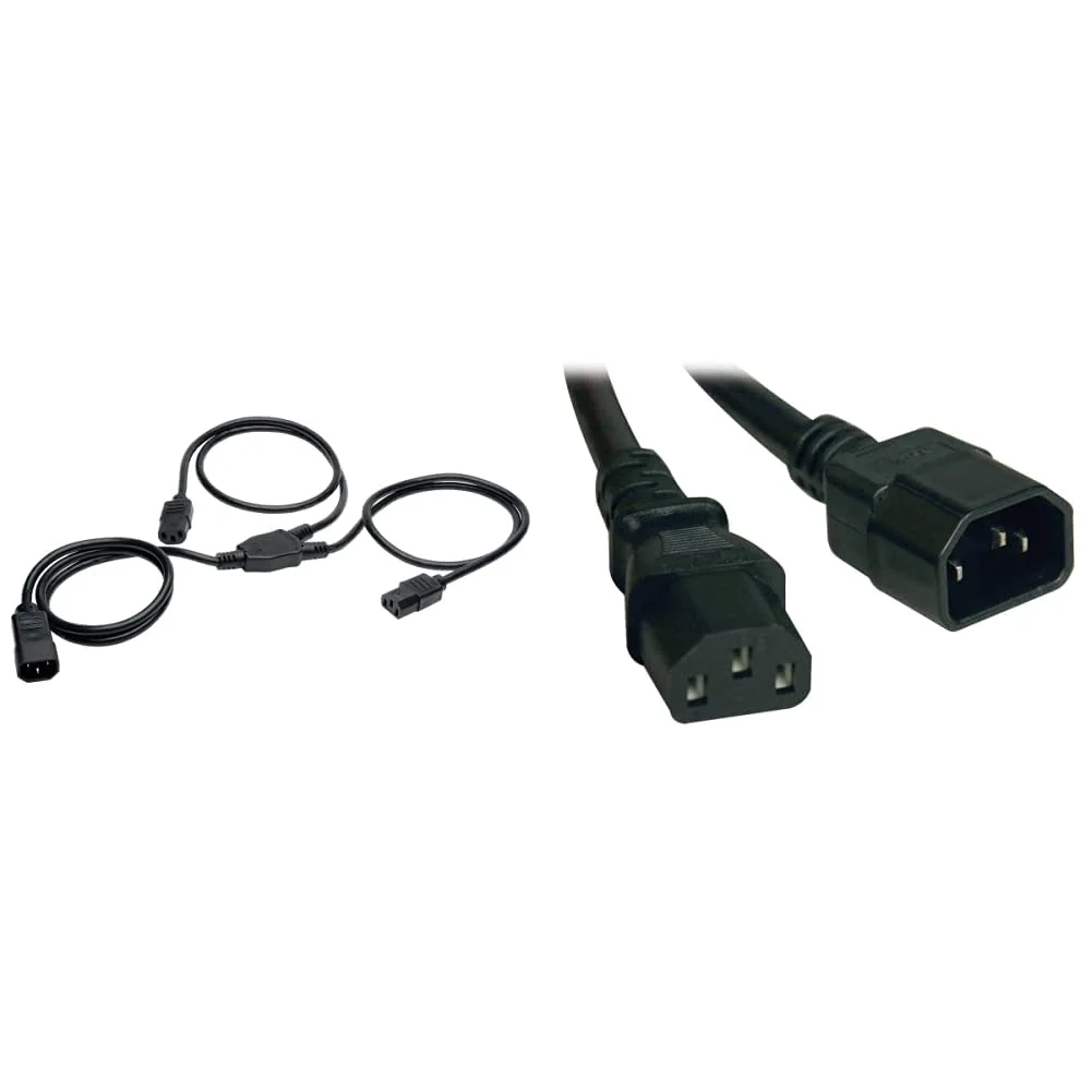 TRIPP LITE C14 to 2×C13 Y-Splitter Power Cord, 6 ft, 18AWG, 10A/250V - P004-006-2C13