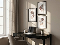 Floral Elegance – Set of 3 Minimalist Floral Line Art Canvas Prints | A4 & A3 Sizes | Modern Botanical Wall Art for Living Room, Bedroom, or Office (Unframed)