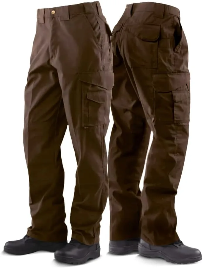 TRU-SPEC 24-7 Original Tactical Pants for Men - Water-Resistant Cargo Work Pants with Concealed Carry - Openings - Brown