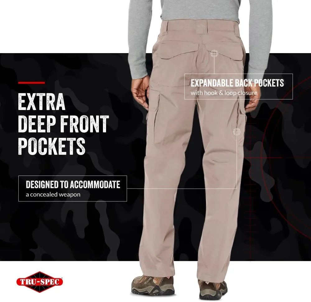 TRU-SPEC 24-7 Original Tactical Pants for Men - Water-Resistant Cargo Work Pants with Concealed Carry and Knee Pad Openings