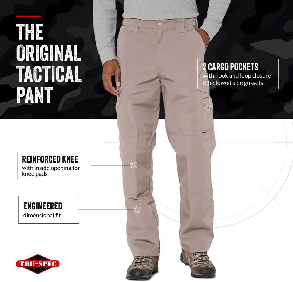 TRU-SPEC 24-7 Original Tactical Pants for Men - Water-Resistant Cargo Work Pants with Concealed Carry and Knee Pad Openings