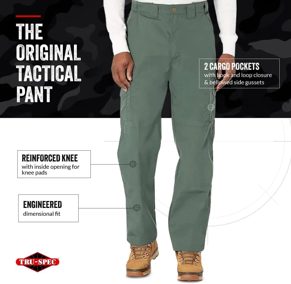 TRU-SPEC 24-7 Original Tactical Pants for Men - Water-Resistant Cargo Work Pants with Concealed Carry and Knee Pad Openings