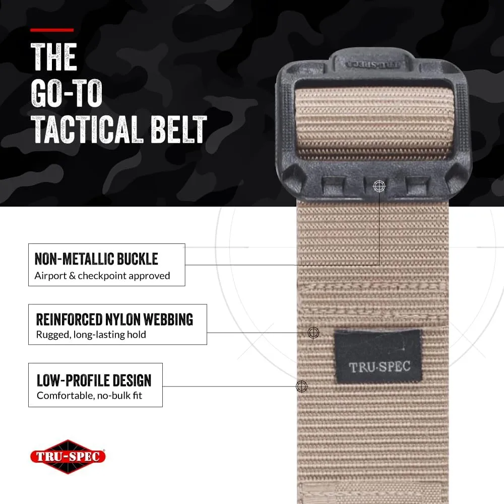 Tru-Spec Security Friendly Tactical Belt with Non-Metallic Buckle