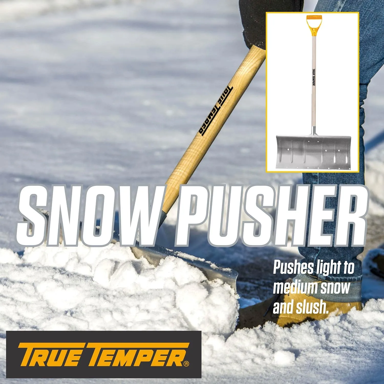 True Temper 1640000 Aluminum Show Pusher with D-Grip Hardwood Handle