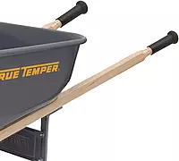 True Temper R6FF25 Wheelbarrow with Steel Tray and Never Flat Tire, 6-Cubic Foot Capacity