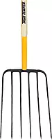 True Temper 6-Tine Steel Manure Fork Pitchfork with Hardwood Handle, 48 in., for Transferring Manure