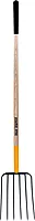 True Temper 6-Tine Steel Manure Fork Pitchfork with Hardwood Handle, 48 in., for Transferring Manure