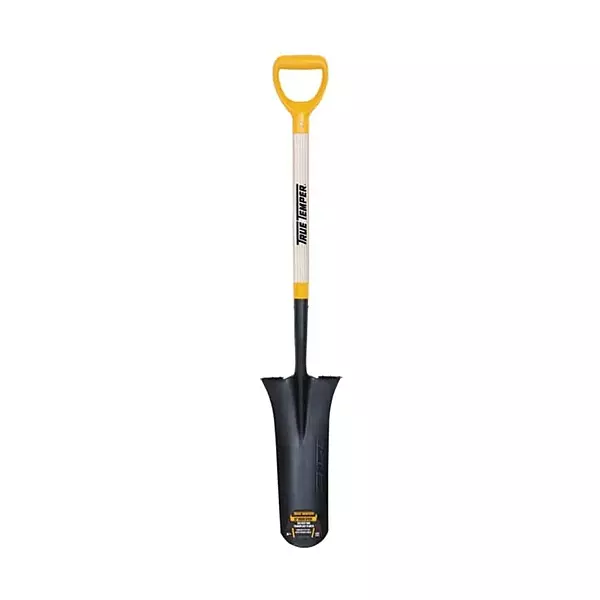 Wood D-Handle Drain Spade Hardwood Handle Drain Trench Spade