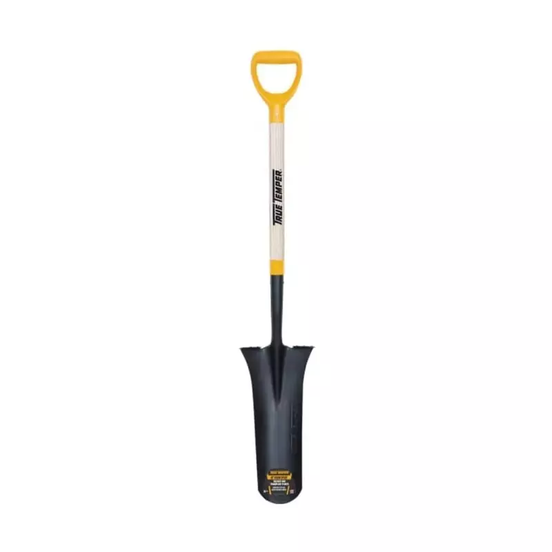 Wood D-Handle Drain Spade Hardwood Handle Drain Trench Spade