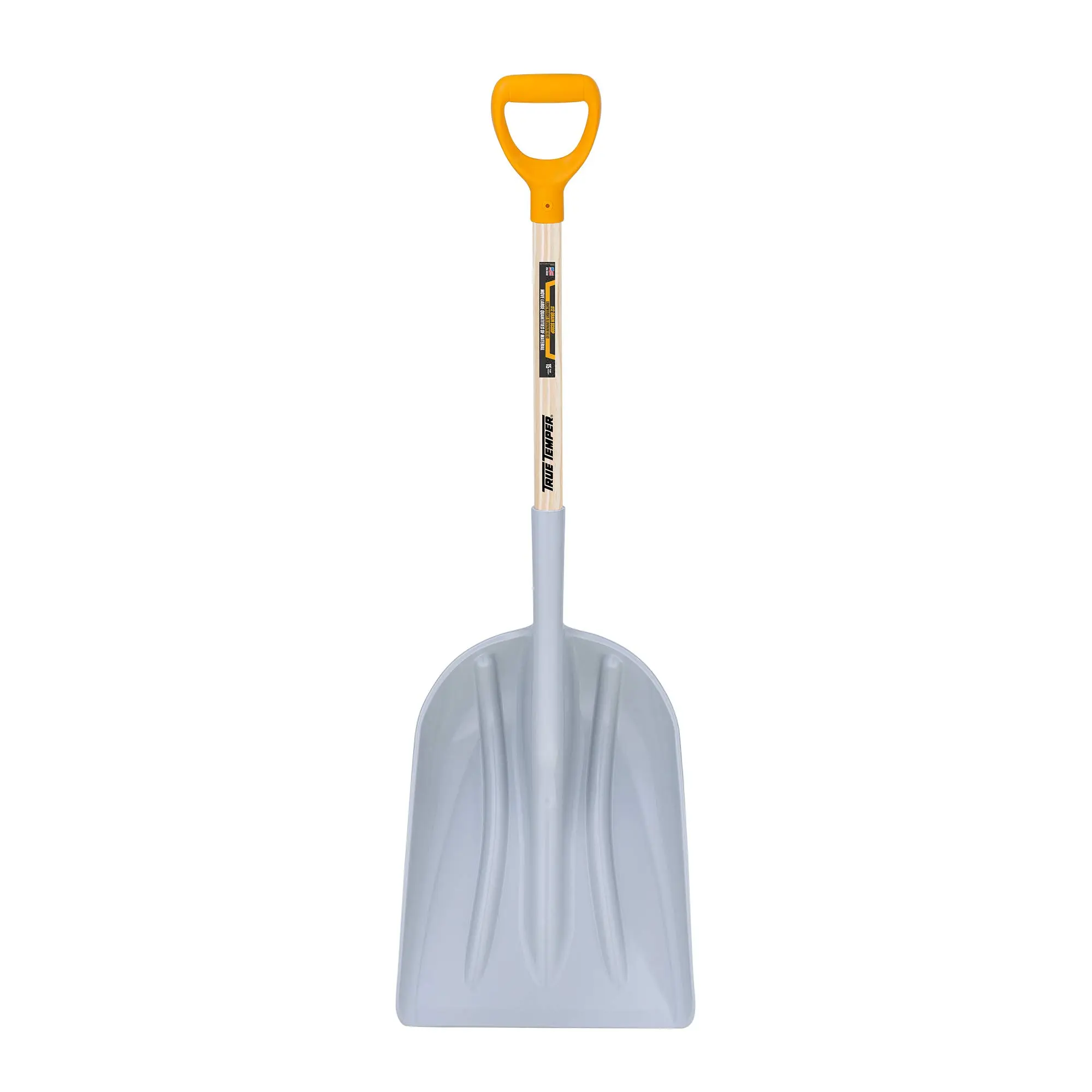 True Temper 1680700 Poly Scoop with Hardwood Handle and D-Grip