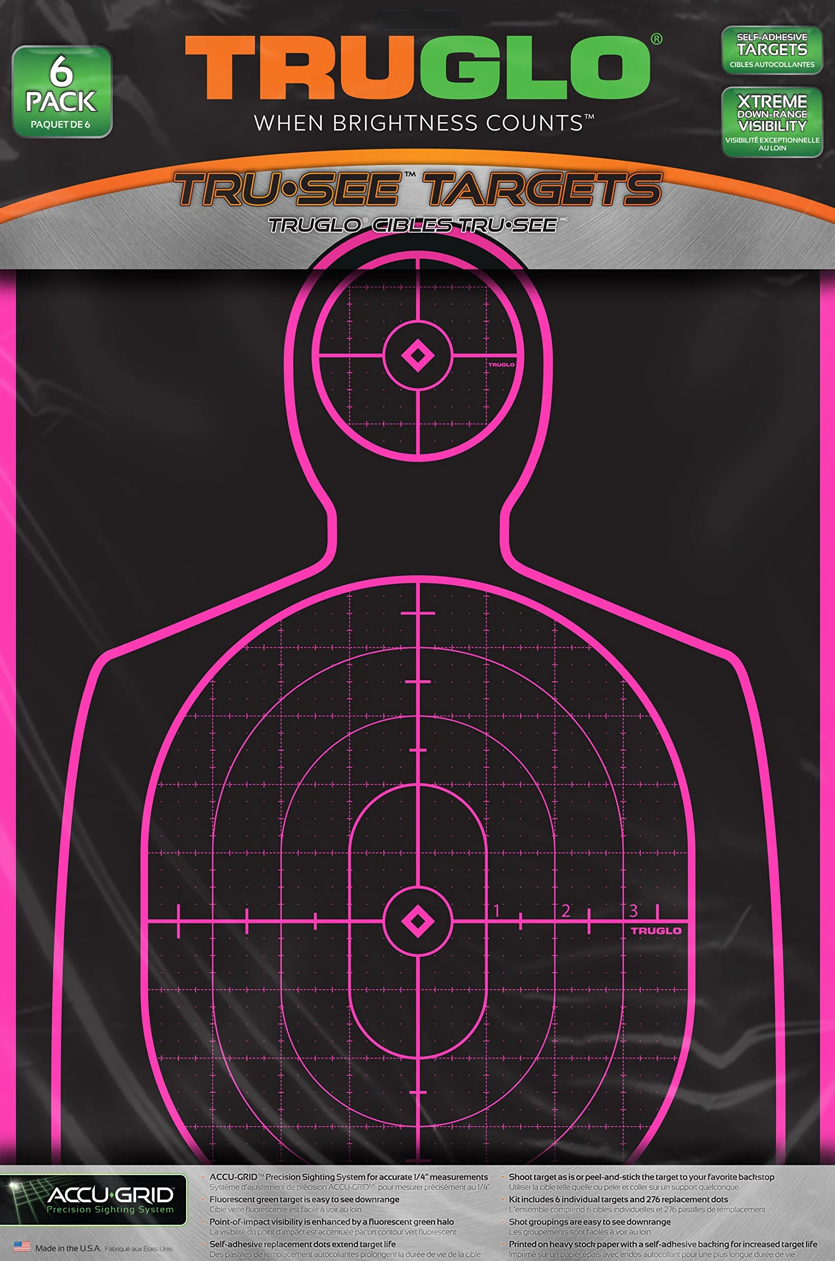 TRUGLO TRU-SEE 12x18 Fluorescent Self-Adhesive Splatter Handgun Target