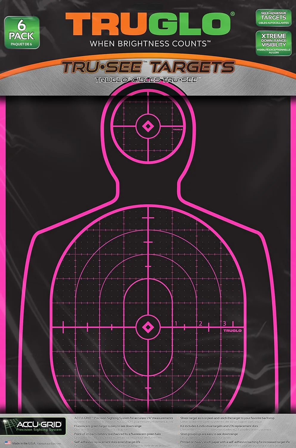 TRUGLO TRU-SEE 12x18 Fluorescent Self-Adhesive Splatter Handgun Target
