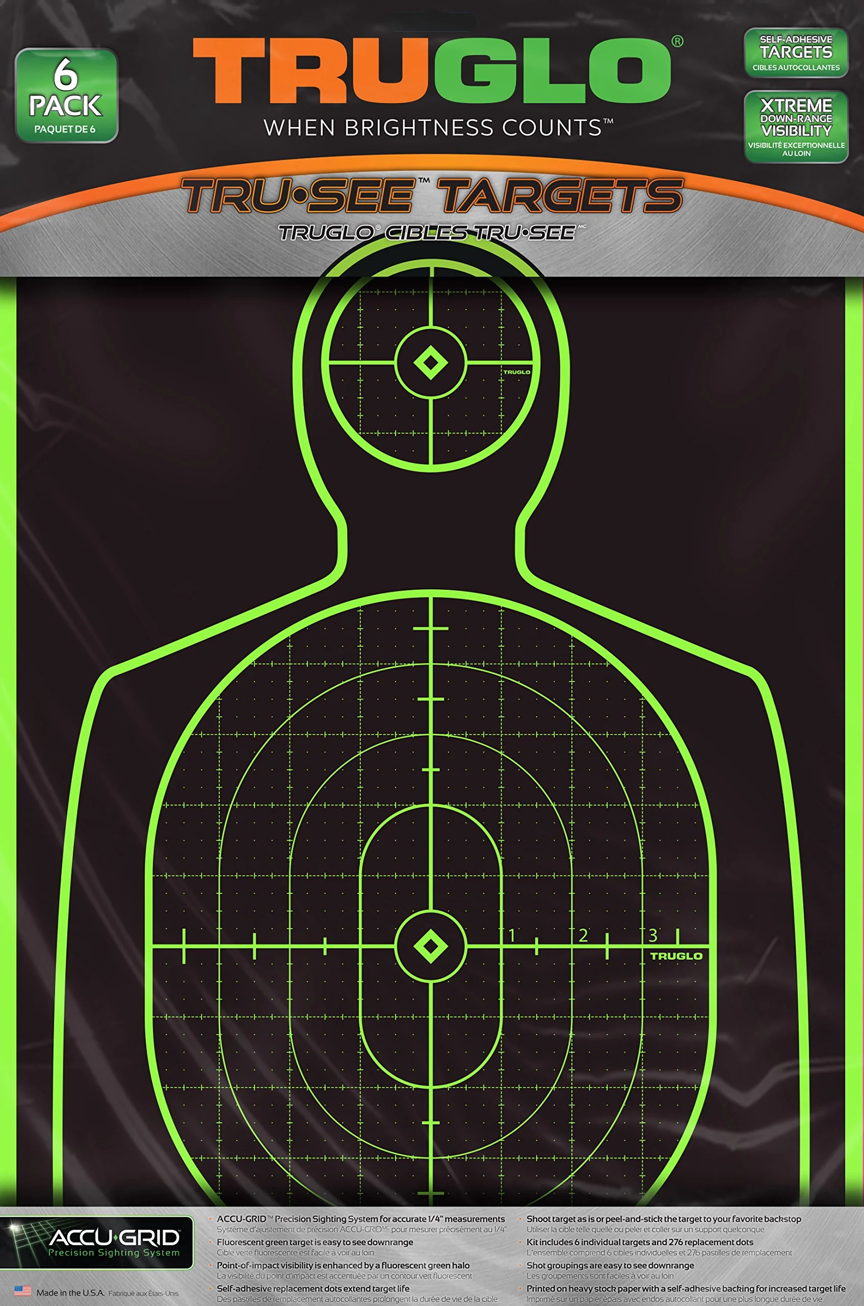 TRUGLO TRU-SEE 12x18 Fluorescent Self-Adhesive Splatter Handgun Target