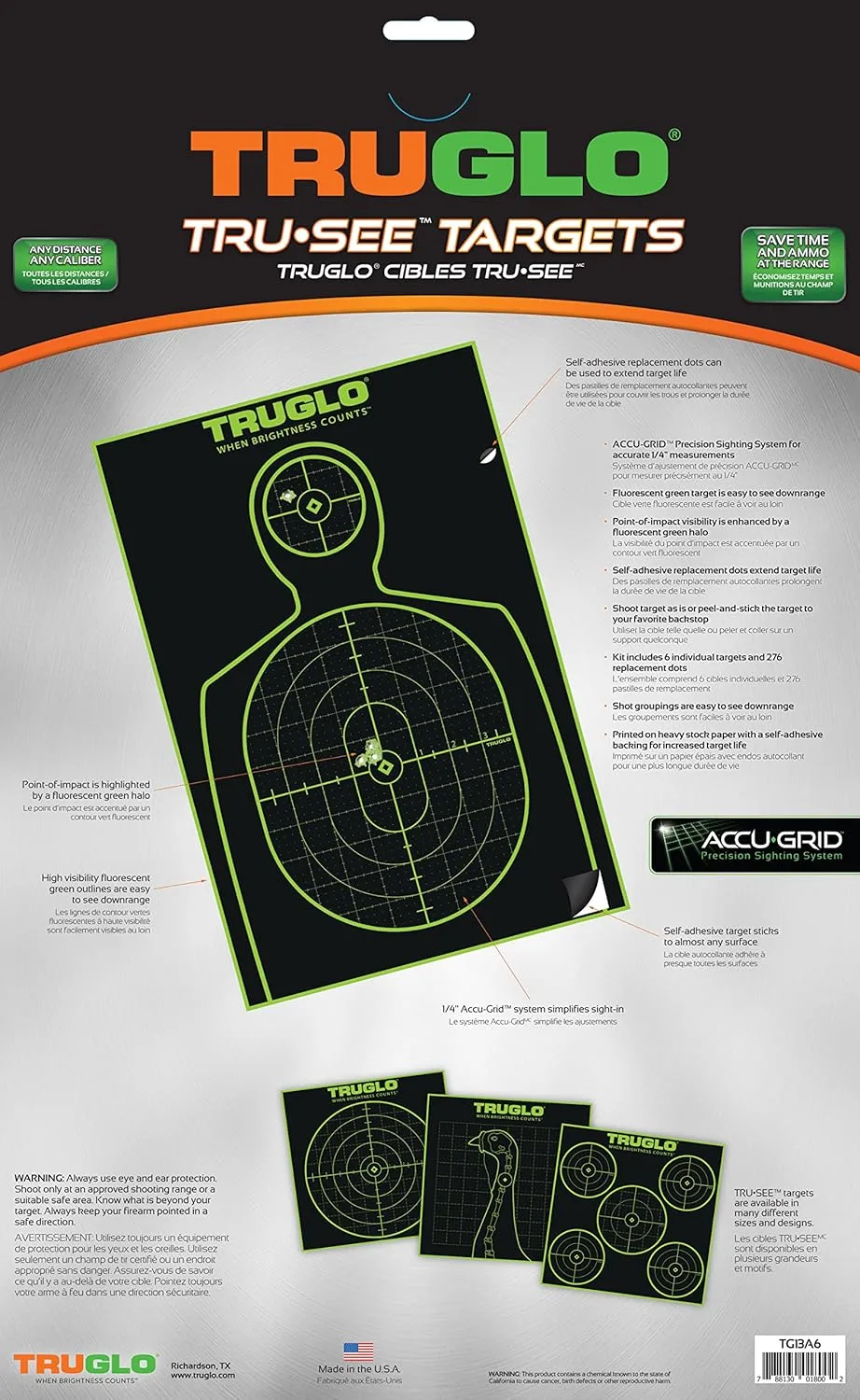 TRUGLO TRU-SEE 12x18 Fluorescent Self-Adhesive Splatter Handgun Target