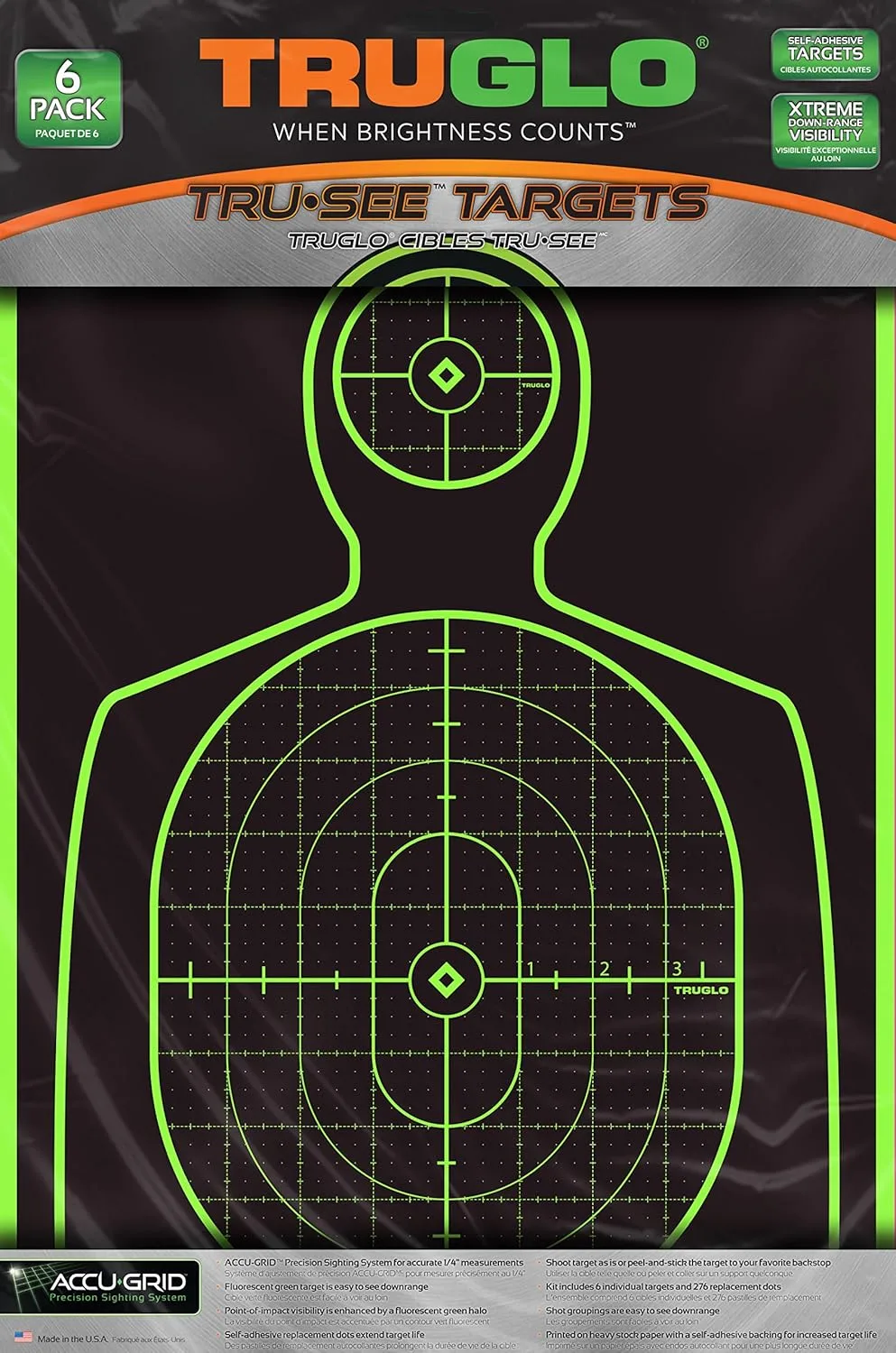 TRUGLO TRU-SEE 12x18 Fluorescent Self-Adhesive Splatter Handgun Target