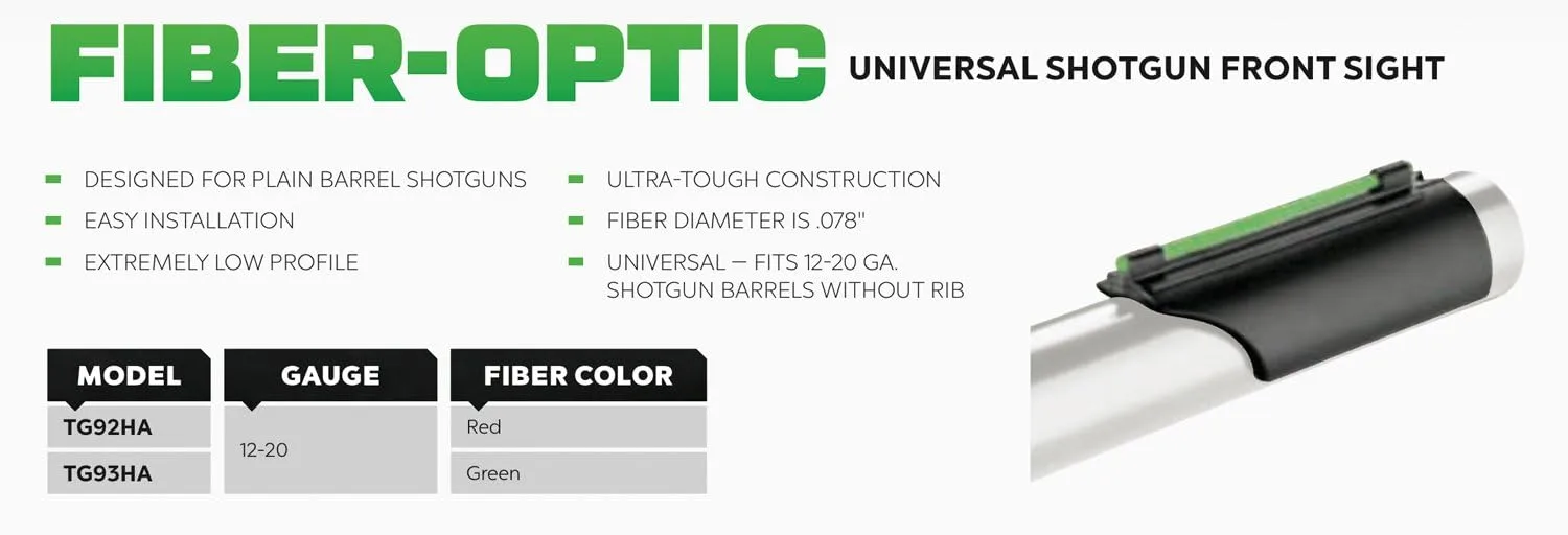 TRUGLO Low-Profile Universal Fiber Optic Front Shotgun Sight