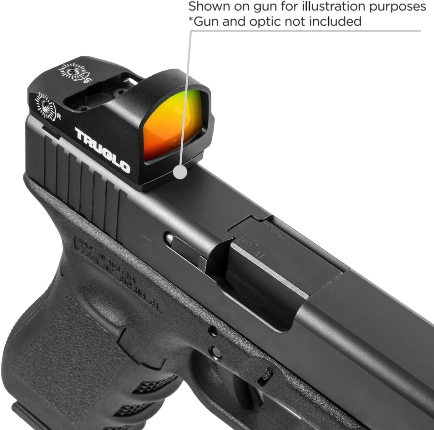 TRUGLO Pistol Red-Dot Sight Mount | CNC-Machined Billet Steel Dovetail Adapter