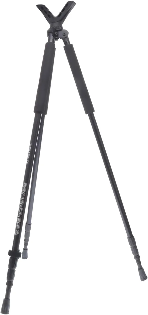 TruGlo Solid Shot Versatile Durable Adjustable Collapsible Rifle Shooting & Crossbow Hunting Tripod withRotating Head Design