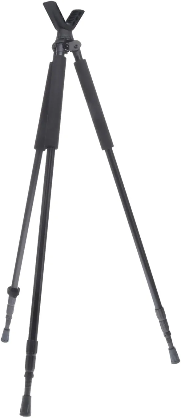 TruGlo Solid Shot Versatile Durable Adjustable Collapsible Rifle Shooting & Crossbow Hunting Tripod withRotating Head Design