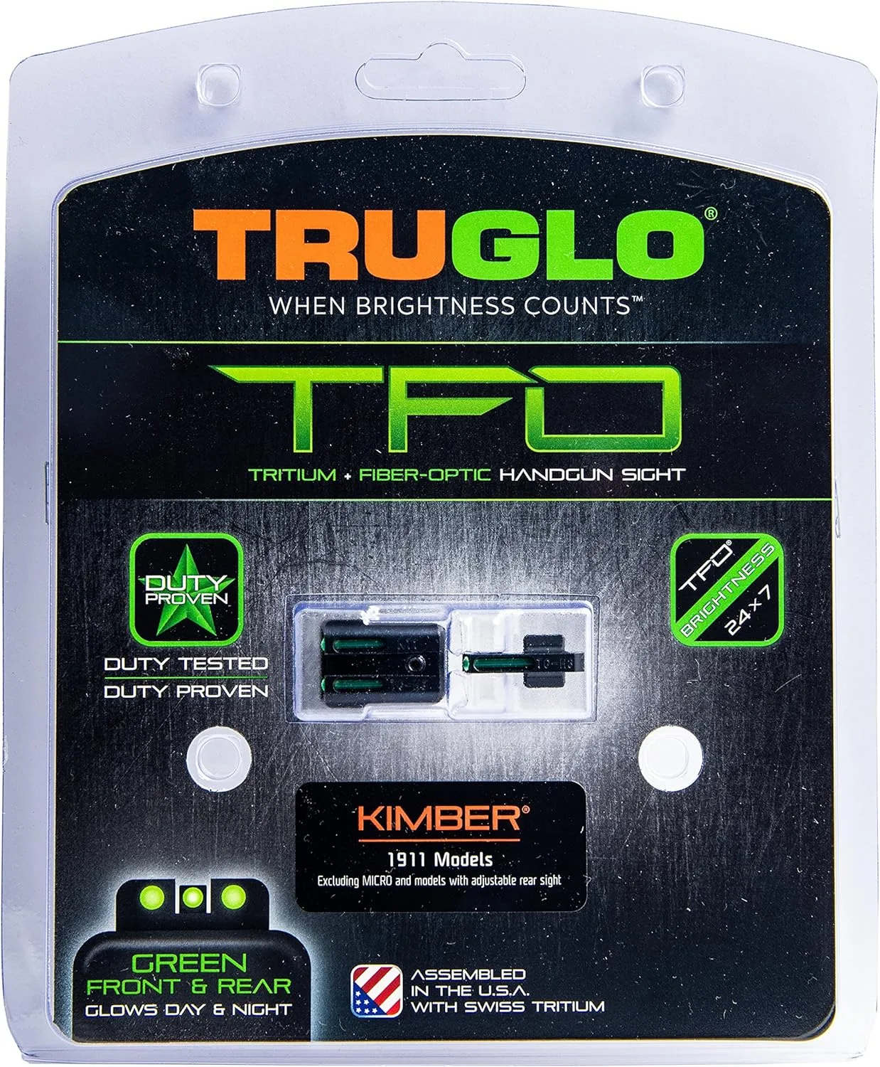 Truglo TFO Tritium & Fiber-Optic Sight Durable Snag-Resistant Glowing Night Sight