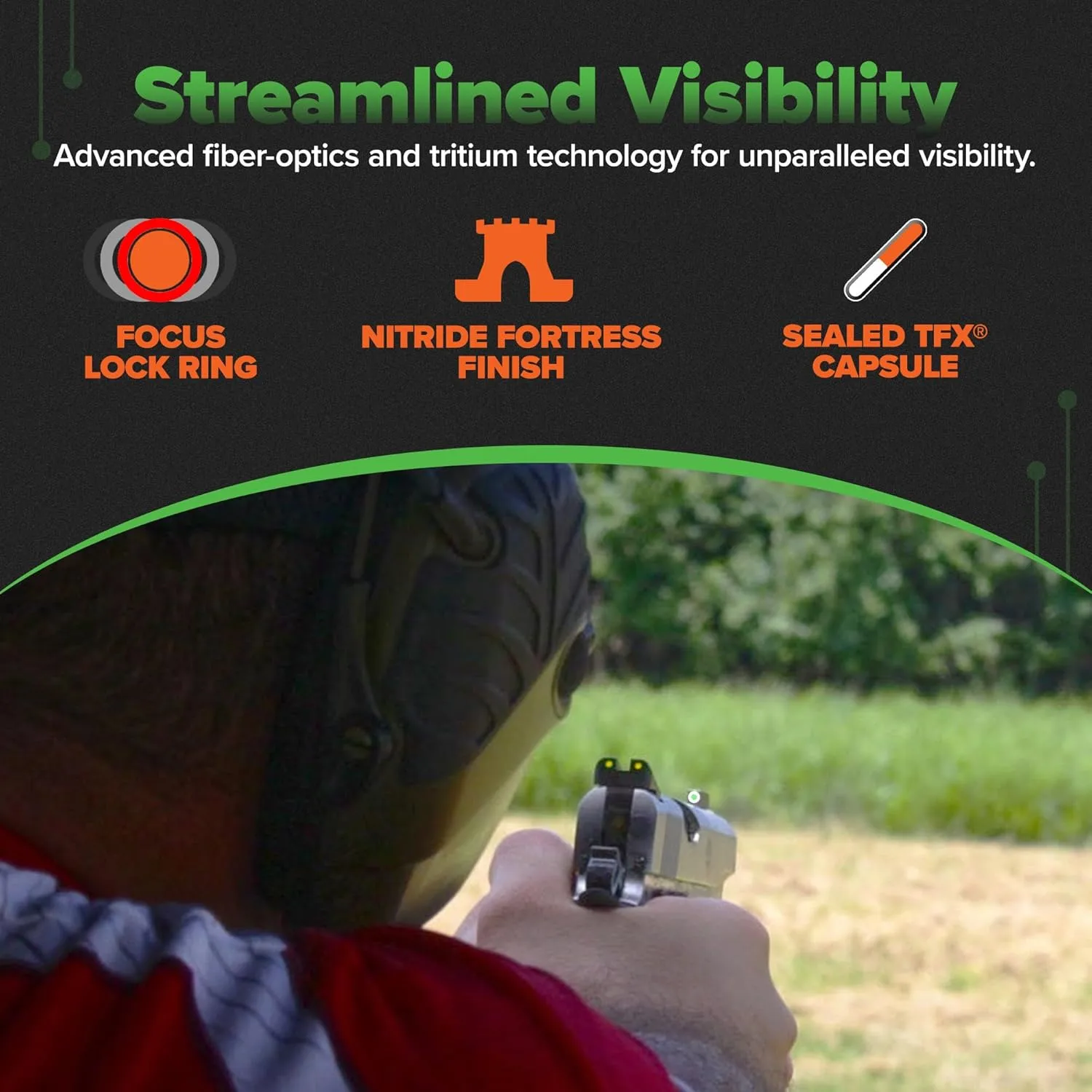 TRUGLO TFX Day/Night Handgun Sight (Tritium & Fiber-Optic)
