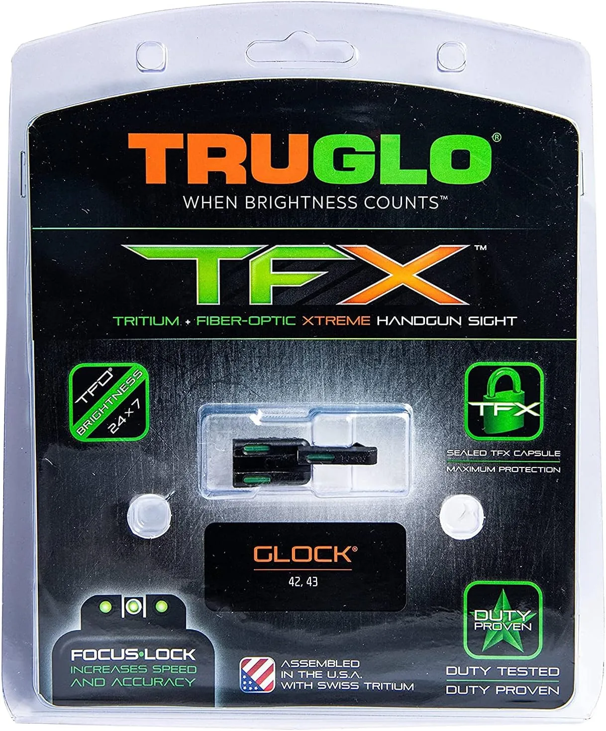 TRUGLO TFX Day/Night Handgun Sight (Tritium & Fiber-Optic)