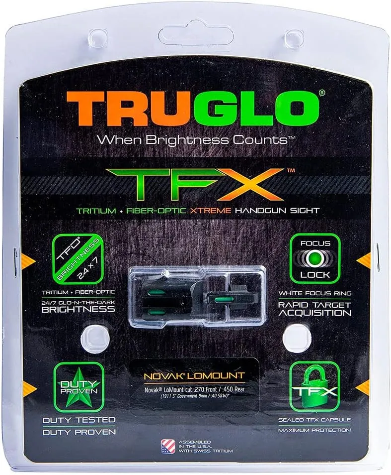 TRUGLO TFX Day/Night Handgun Sight (Tritium & Fiber-Optic)