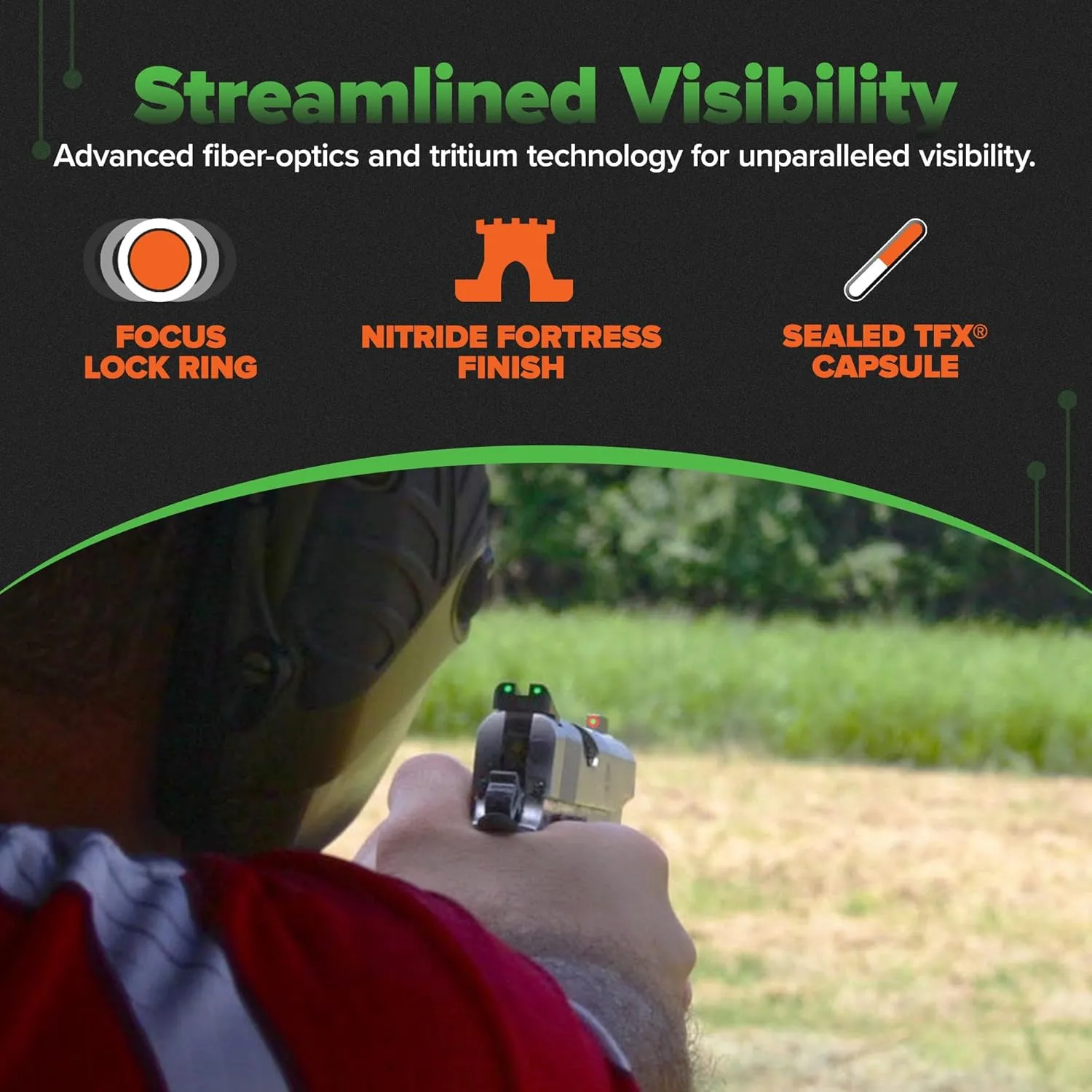 TRUGLO TFX PRO Handgun Night Sights Tritium and Fiber Optic