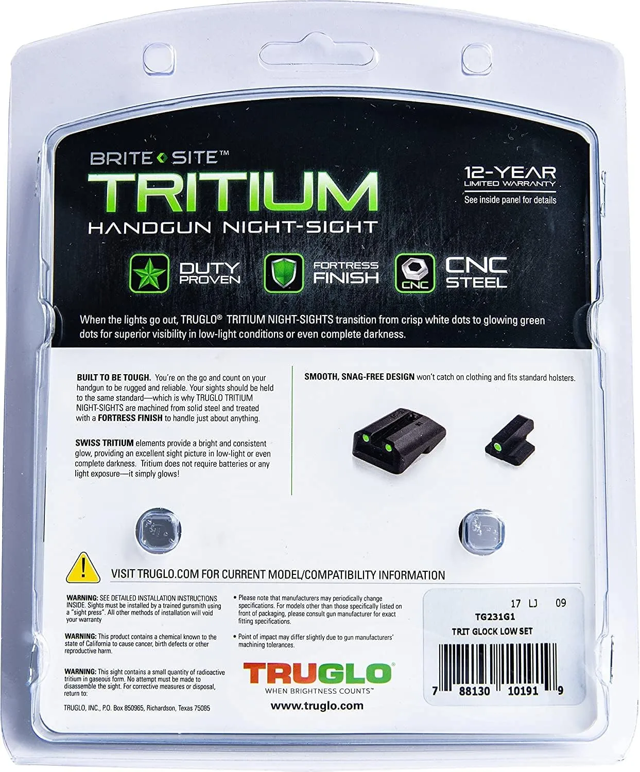 TRUGLO Tritium Handgun Night Sights