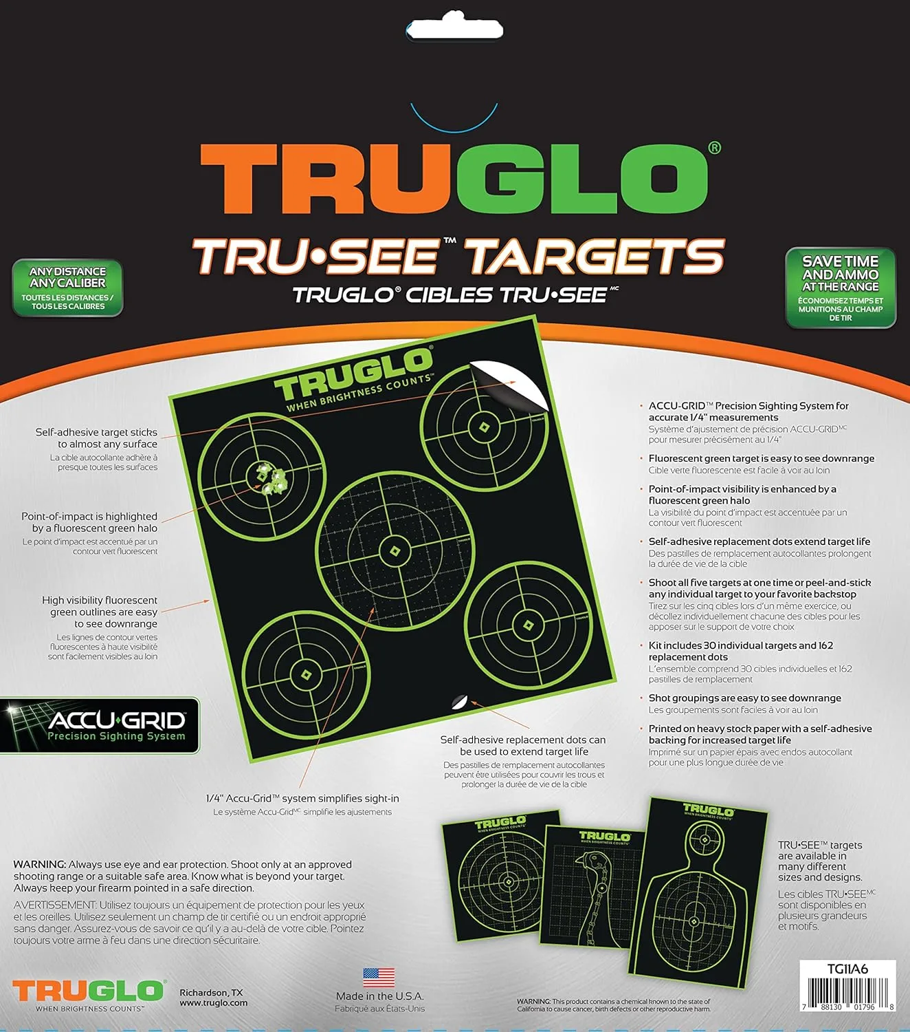 TRUGLO Tru-See 5-Bull Fluorescent Self-Adhesive Splatter Targets