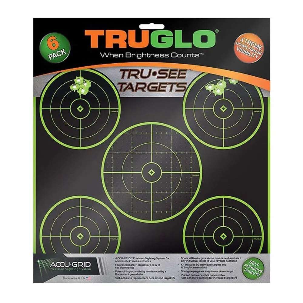 TRUGLO Tru-See 5-Bull Fluorescent Self-Adhesive Splatter Targets