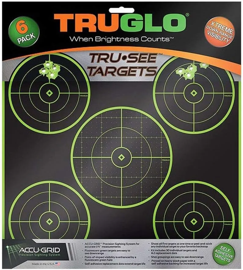TRUGLO Tru-See 5-Bull Fluorescent Self-Adhesive Splatter Targets