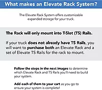 RealTruck TruXedo Elevate TS Rails | 1118359 | Fits 6'4" to 7' Beds - Standard Short Beds (72" Rail Length) | RAILS & Cleats Only