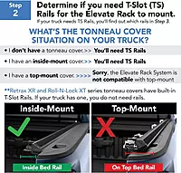 RealTruck TruXedo Elevate TS Rails | 1118359 | Fits 6'4" to 7' Beds - Standard Short Beds (72" Rail Length) | RAILS & Cleats Only