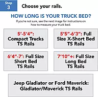 RealTruck TruXedo Elevate TS Rails | 1118359 | Fits 6'4" to 7' Beds - Standard Short Beds (72" Rail Length) | RAILS & Cleats Only