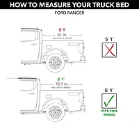 RealTruck TruXedo Lo Pro Soft Roll Up Truck Bed Tonneau Cover | 531101 | Fits 2019-2023 Ford Ranger 6' 1" Bed (72.7")