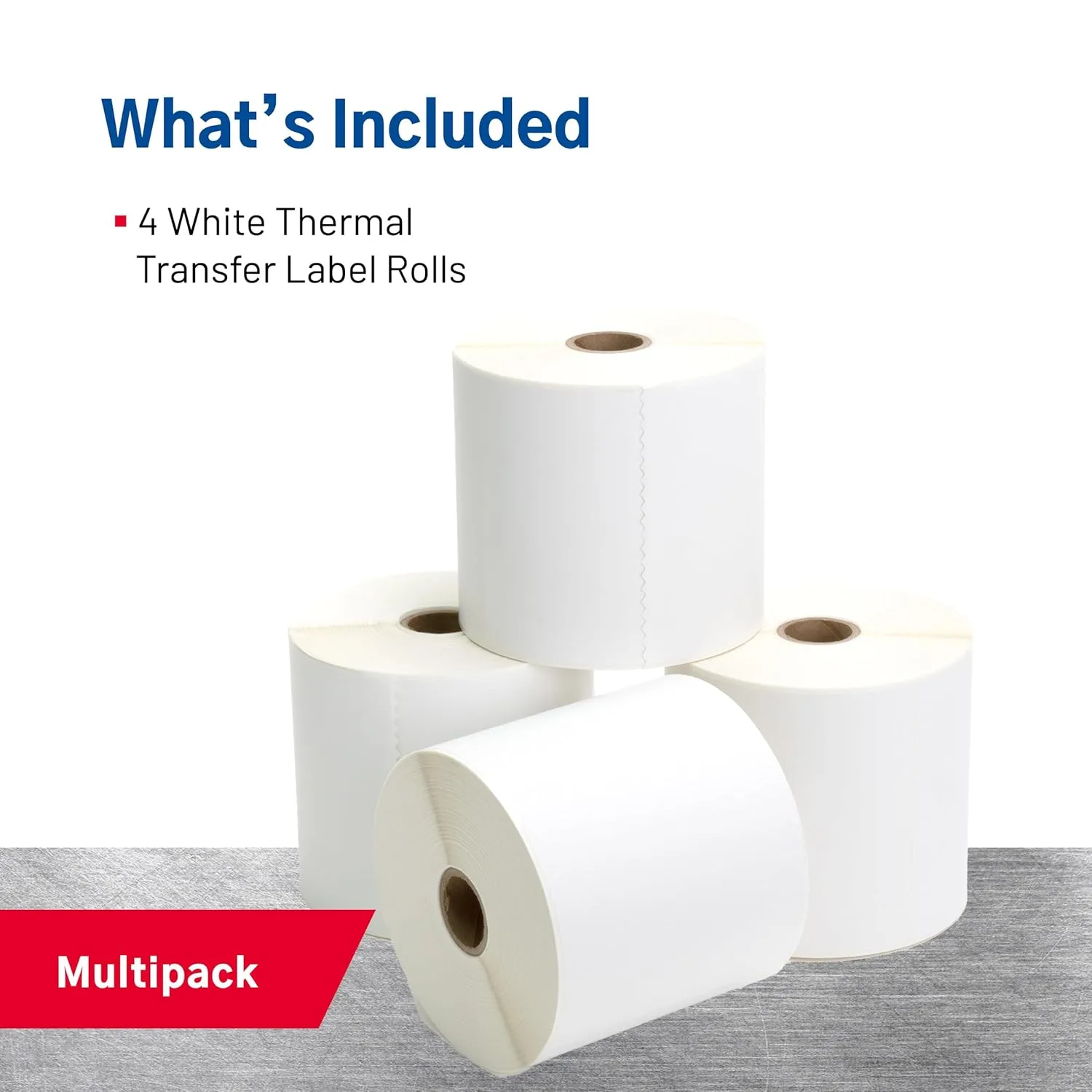 TSC Thermal Transfer Labels, Rectangular, 4in x 6in, White, 450 Labels Per Roll, Pack Of 4 Rolls