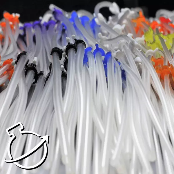 MPP 2-Stop Tubing (Flared PVC), Red/Red (1.14mm), 12/pk